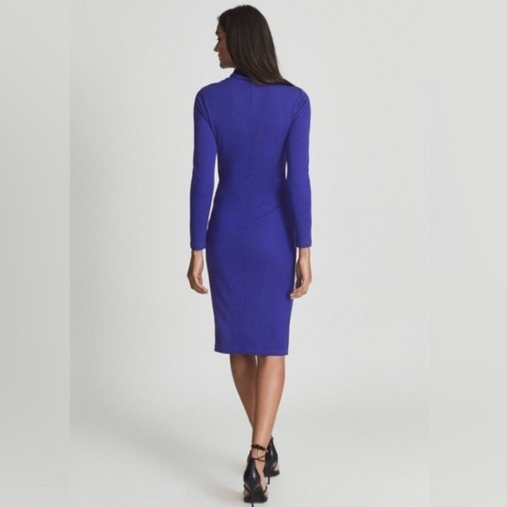 NWT REISS Freya-twist Bodycon Dress in Cobalt Blue In Size 8 - Picture 6 of 7